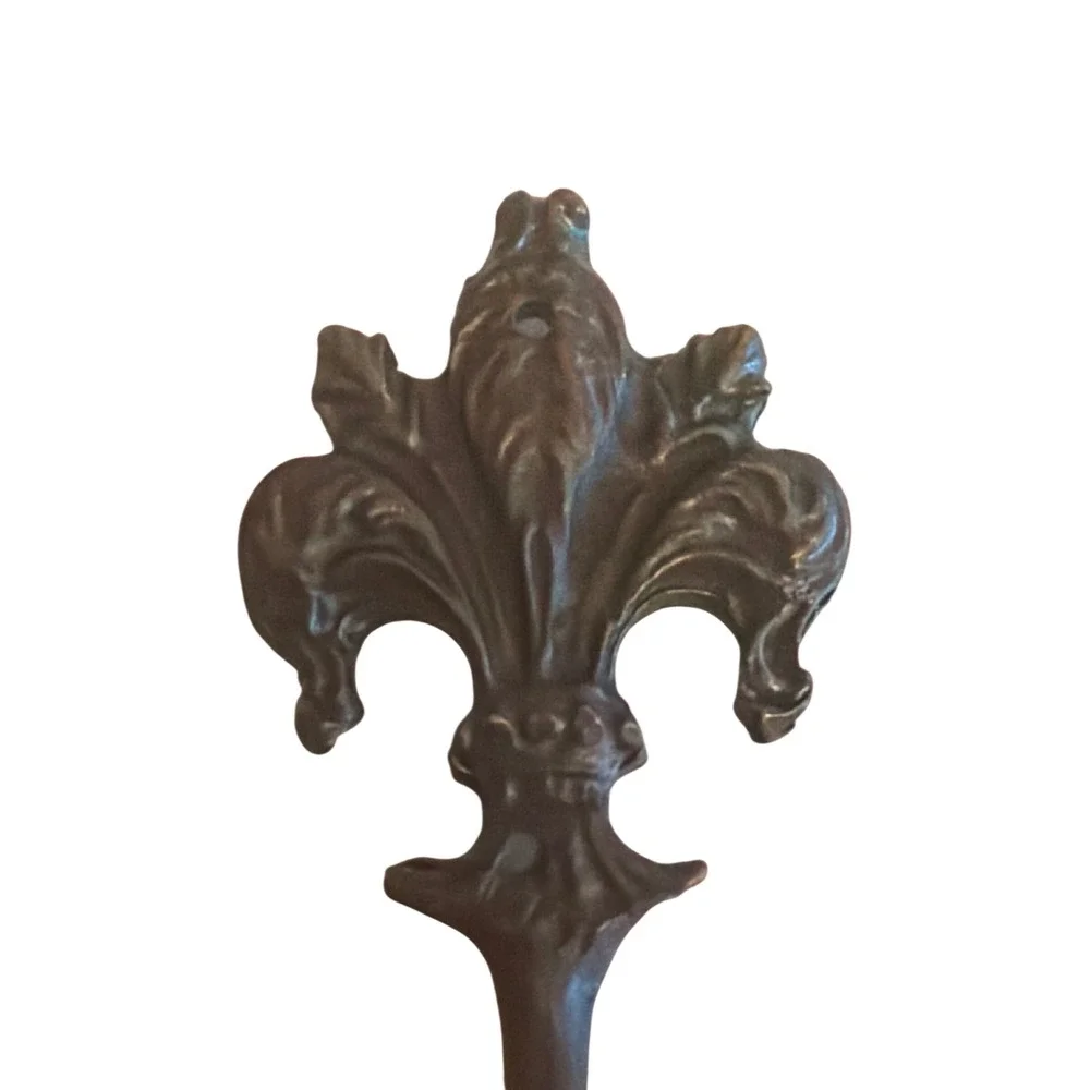 Wall Hook Bronze Fleur De Lis Antique Style Cast Metal Ornate Scroll